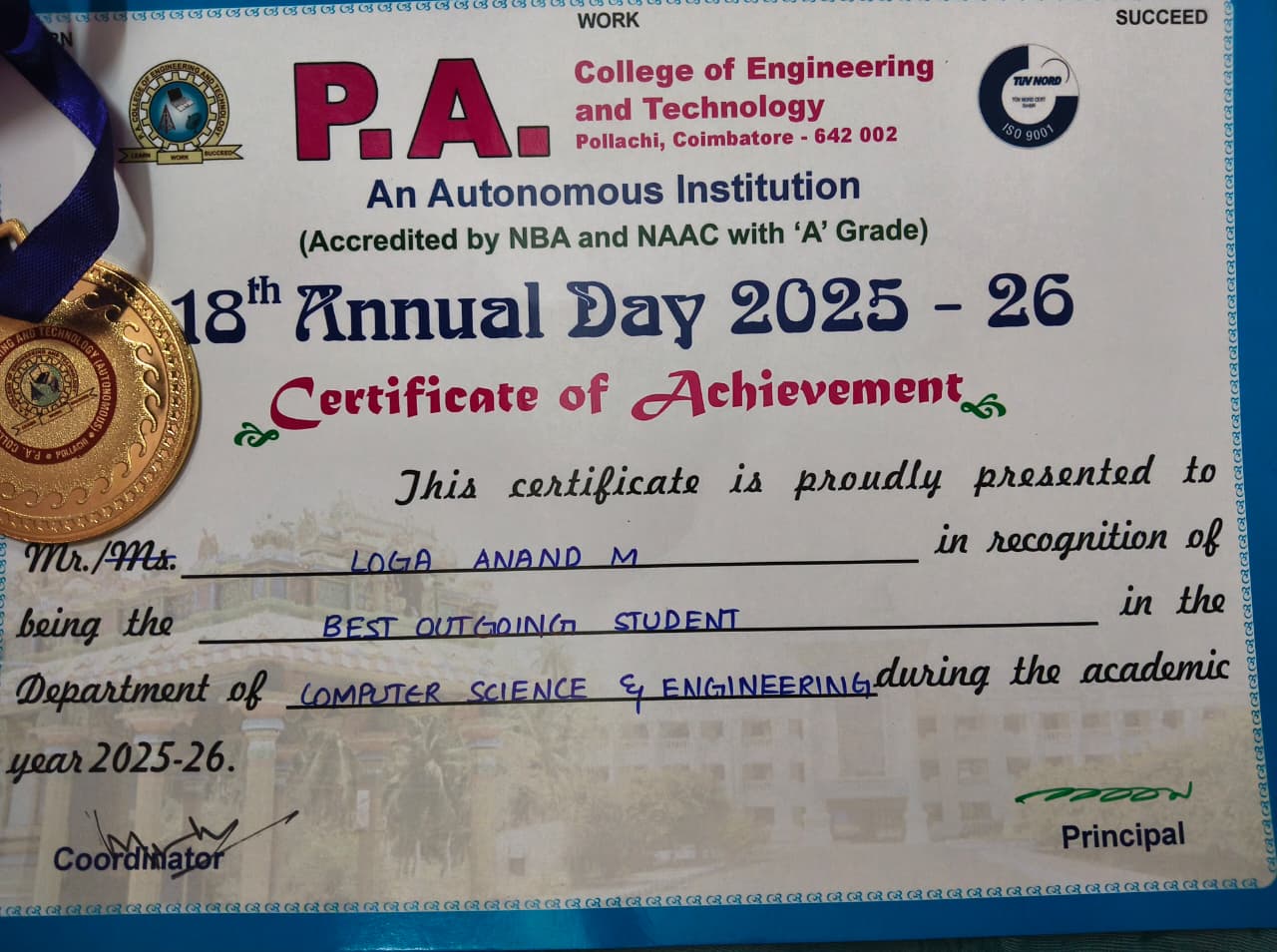 Best Outgoing Student Award